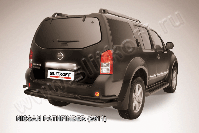Защита заднего бампера d76+d42 двойная черная Nissan Pathfinder (2010-2014) , Slitkoff, арт. NIP11-008B