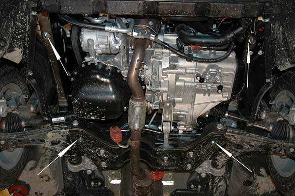 Стальная защита картера и КПП на Volkswagen Polo Sedan сборка Калуга, сталь 1,8 мм, Sheriff (Шериф) 26.2088