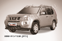 Защита переднего бампера d76+d57 двойная черная Nissan X-Trail (2007-2011) , Slitkoff, арт. NXT005B