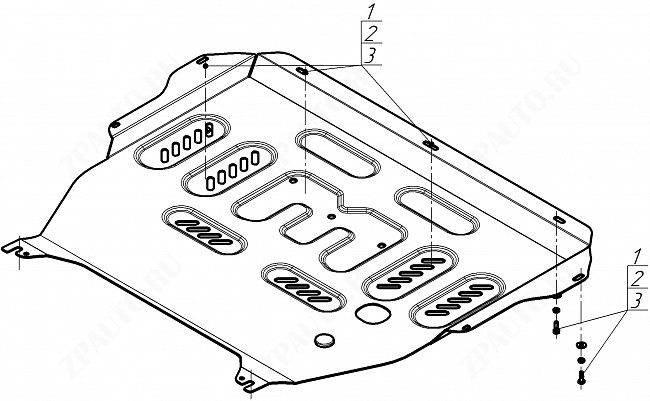 Защита стальная Мотодор (Двигатель, Коробка переключения передач), 2 мм,  для Geely Preface  2024- арт. 74209