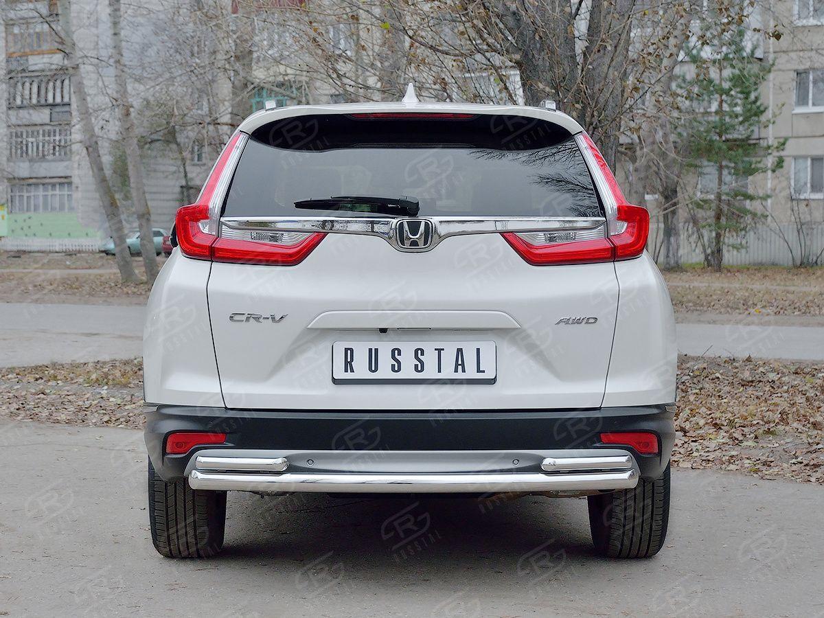 Защита заднего бампера d57/42 на Honda CR-V 2017, Slitkoff HCRZ-002835