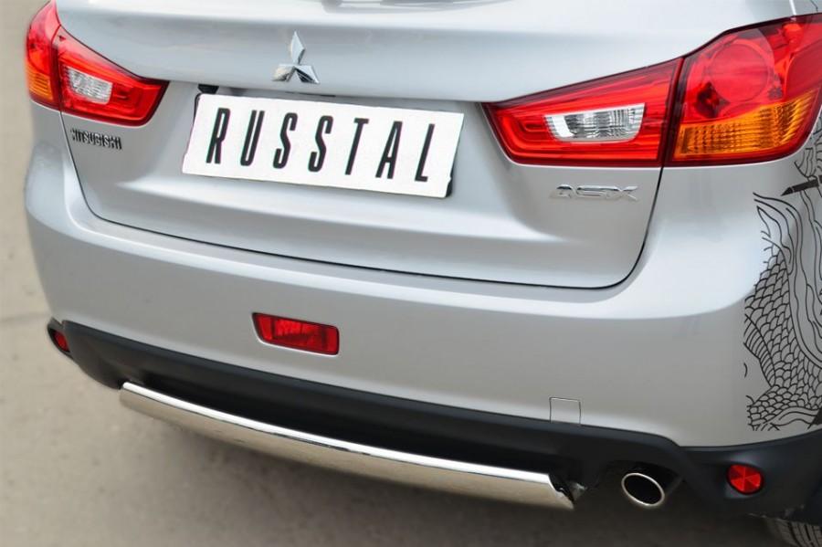 Защита заднего бампера d75х42 овал для Mitsubishi ASX 2013, Slitkoff MASZ-001329