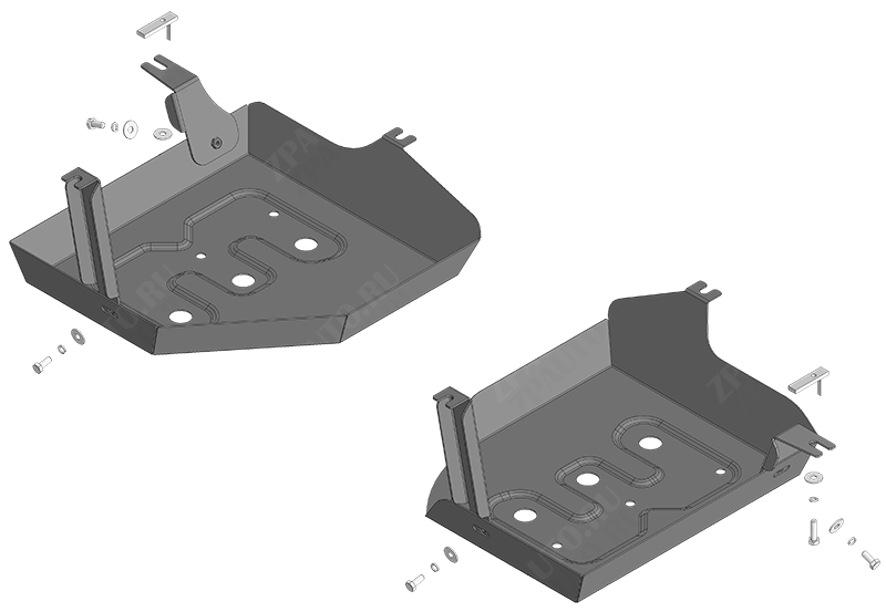 Защита стальная Мотодор (Топливный бак), 2 мм,  для Haval H3  2024- арт. 73109