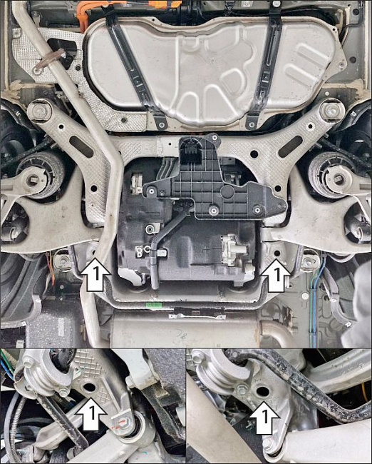 Защита алюминиевая Мотодор (Задний электромотор), 4 мм,  Voyah Free  2023- арт. 348605