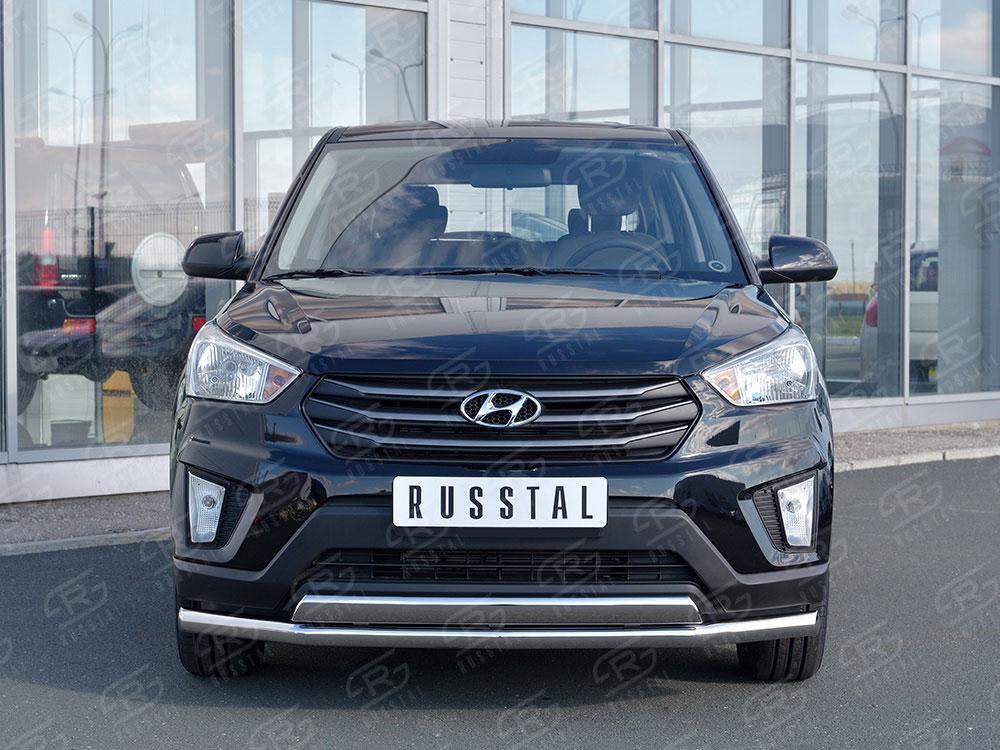Защита переднего бампера d57/75х42 для Hyundai Creta 2016, Slitkoff HCRZ-002419