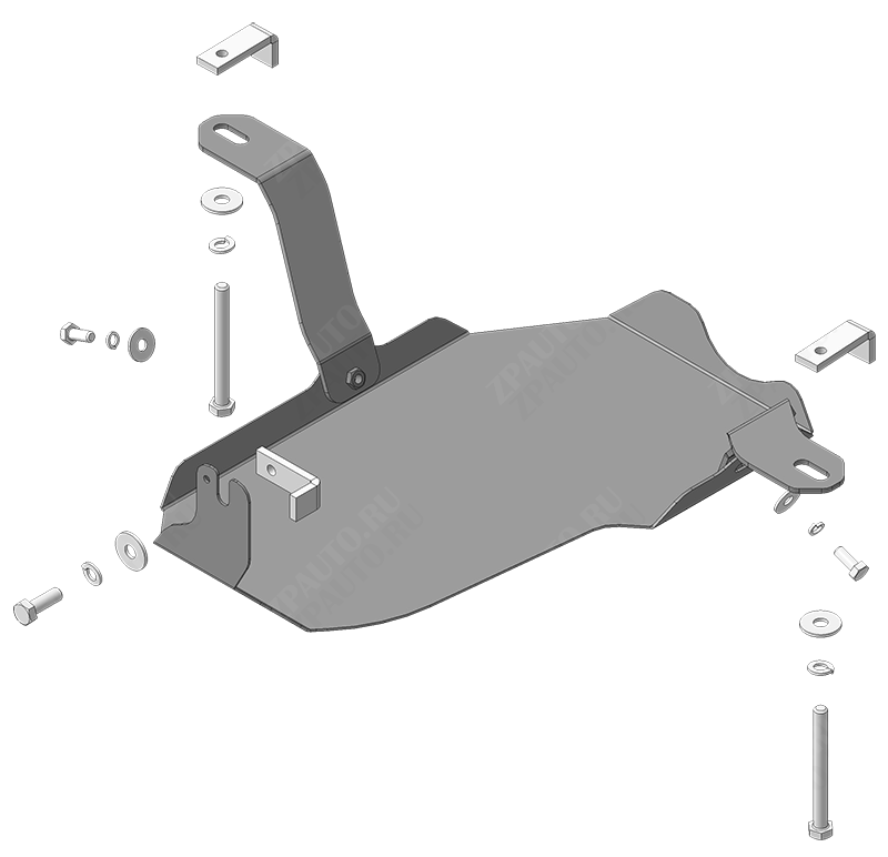 Защита стальная Мотодор (Задний дифференциал), 2 мм, Сталь для KIA Sorento 2012-2020 арт. 01035