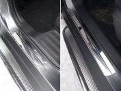Накладки на пороги (лист зеркальный) 4шт для автомобиля Nissan X-Trail (T32) 2015-2018