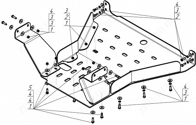 Защита на Грузовые Motodor (Радиатор, Двигатель), 6 мм, сталь для FAW J7  2023- арт. 23903