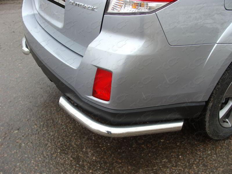 Защита задняя (уголки) 60,3 мм для Subaru Outback IV 2012-2014 (Субару Аутбек 2012-2014), ТСС SUBOUT14-09, TCC Тюнинг