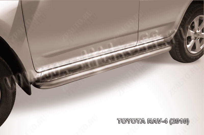 Защита порогов d57 с листом Toyota Rav-4 (2010-2016) Black Edition, Slitkoff, арт. TR410-010BE