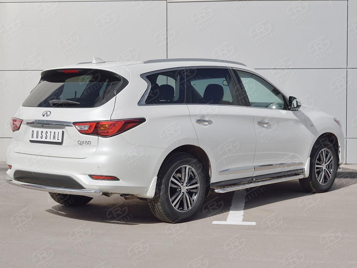 Защита заднего бампера d57 для Infiniti QX60 2016, Slitkoff IQXZ-002686