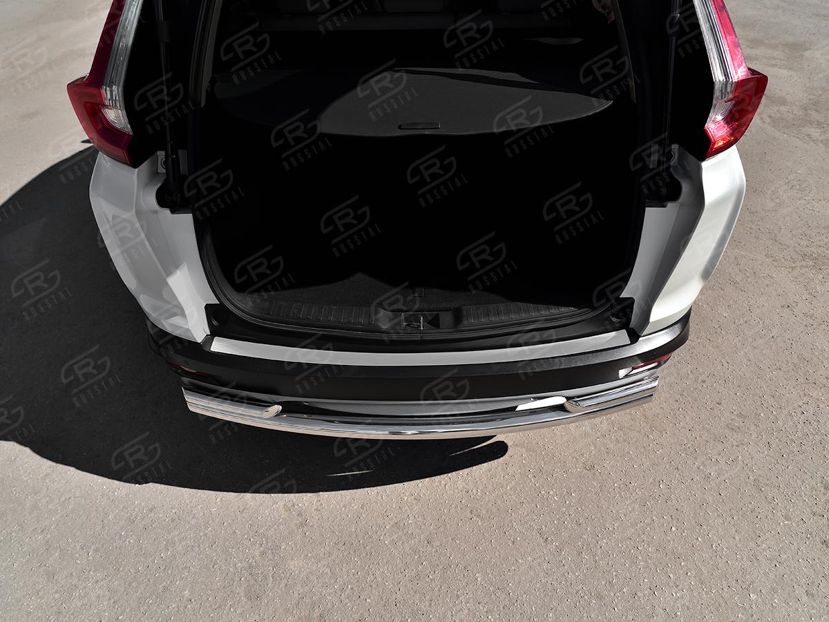 HONDA CR-V 2017- Накладка на задний бампер RUSSTAL (нерж., шлиф) HCRVN-003485