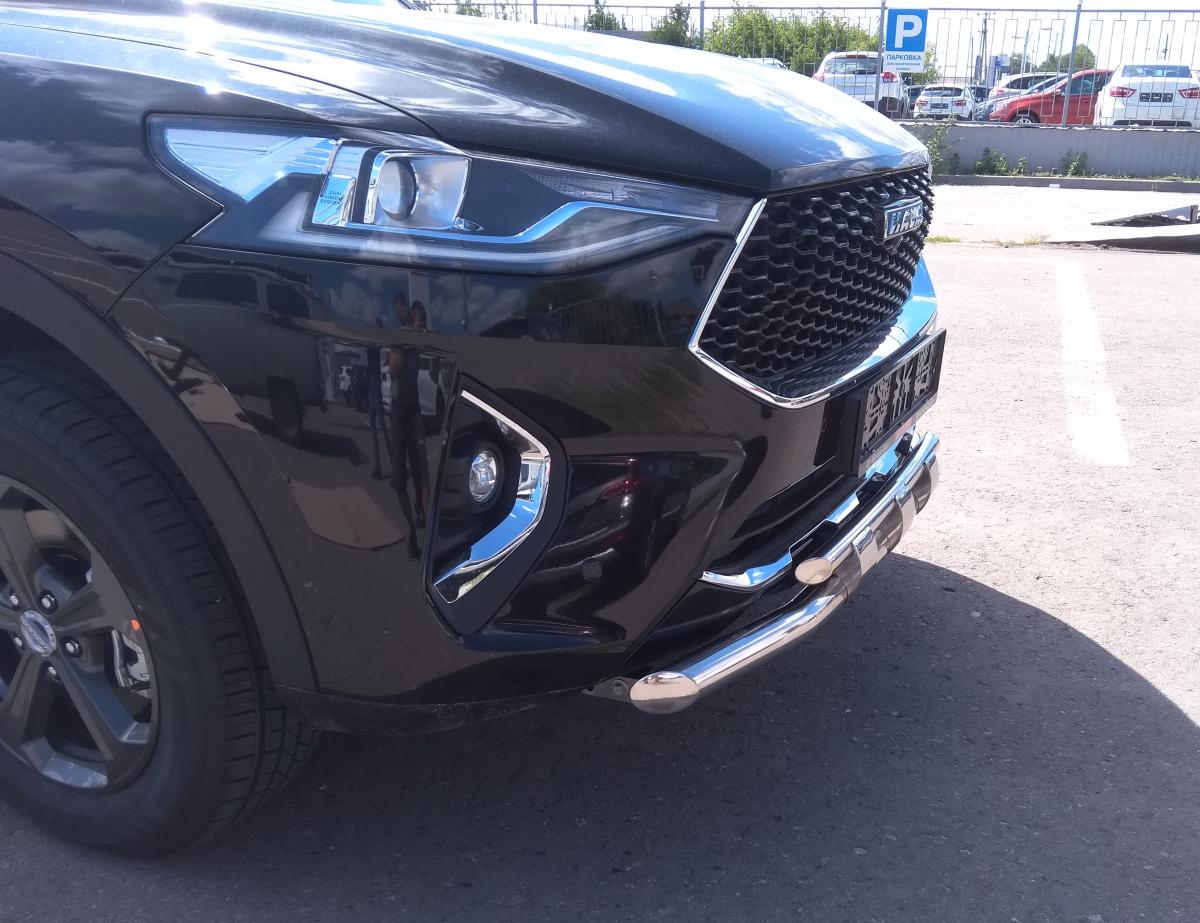 Защита переднего бампера двойная с перемычками для автомобиля Haval F 7 2019. GWF7.19.75, Россия