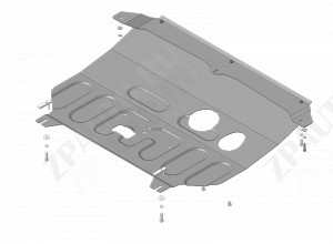 Защита стальная Мотодор (Двигатель, Коробка переключения передач), 2 мм, Сталь для KIA Soul 2014-2019 арт. 71033