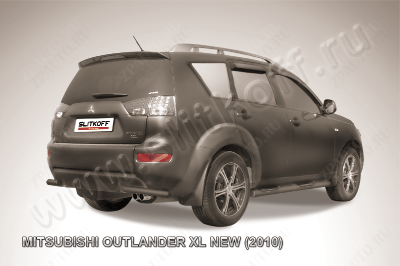 Уголки d57 черные Mitsubishi Outlander XL (2009-2013) , Slitkoff, арт. MXL10-012B