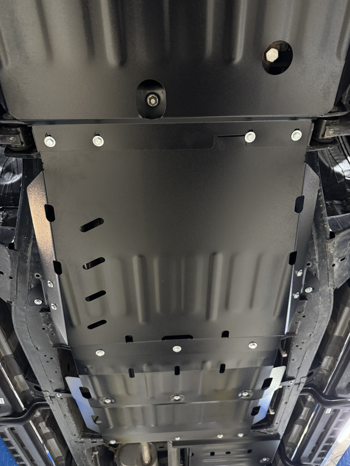 Mitsubishi L200 6G 2023- V-2,4D AT GLS защита радиатора, редуктора переднего моста, АКПП и РК (5 частей), ALFeco, алюминий, 4 мм, арт. ALF1458al