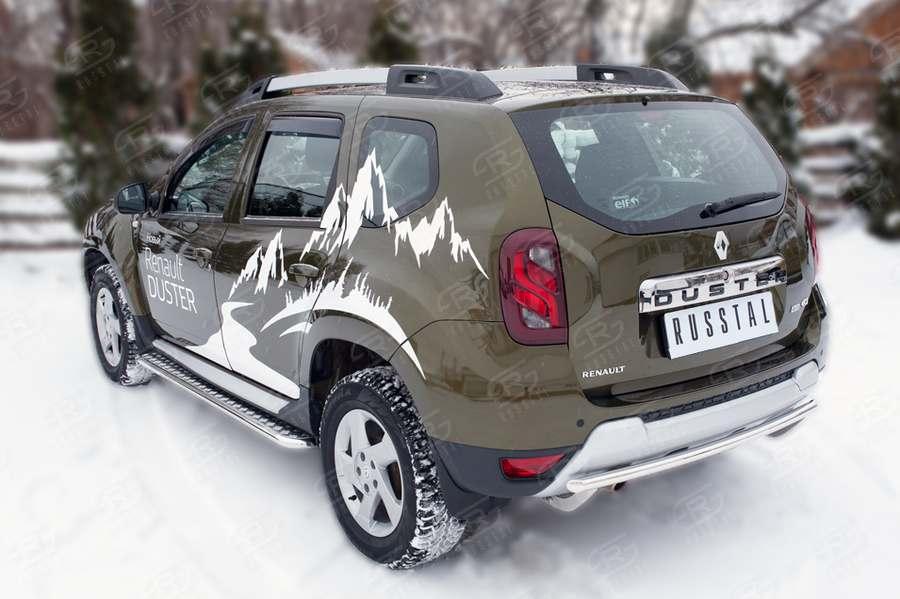 Защита заднего бампера d42 на Renault Duster 2015, Slitkoff RDZ-002185