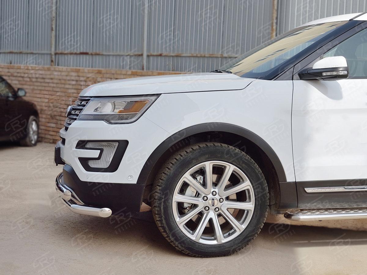 Защита переднего бампера d57/75х42 для Ford Explorer 2015, Slitkoff FEZ-002659
