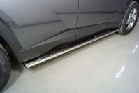 Пороги овальные с накладкой 120х60 мм для автомобиля Hyundai Tucson 2021- TCC Тюнинг арт. HYUNTUC21-11
