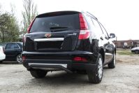 Защита заднего бампера d57 скоба черная Geely Emgrand X7 (2016-2019) , Slitkoff, арт. GAFX71616B