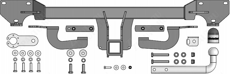 Фаркоп Gac GS4 2024-, тип шара A, MOTODOR, арт. 97805-A