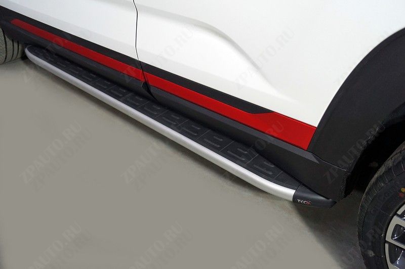 Пороги алюминиевые с пластиковой накладкой 1720 мм Changan CS35 plus2WD 1.5T 2023- арт. CHANCS35PL23-11AL