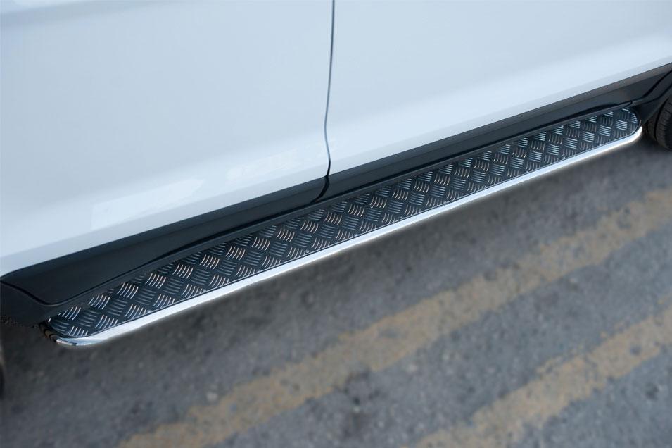 Пороги труба d42 с листом для Ford EcoSport 2014, Slitkoff FEL-002059