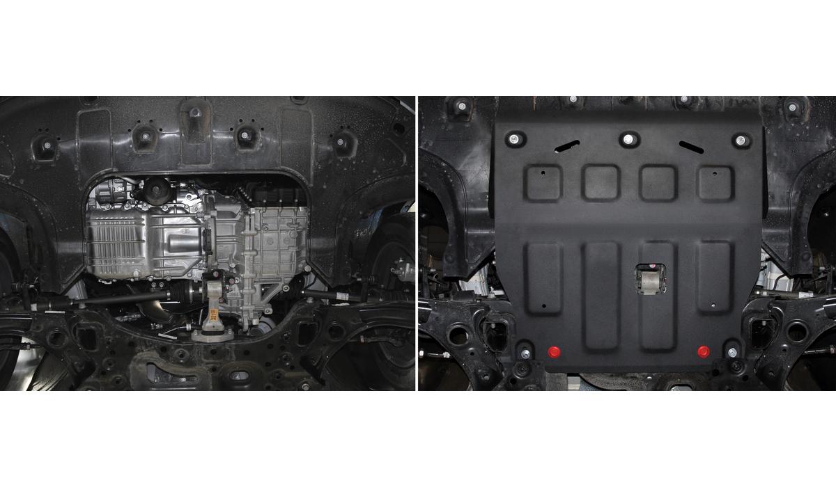 Защита картера и КПП АвтоБроня для Hyundai Elantra CN7 (V - 1.6; 2.0) 2021-н.в., штампованная, сталь 1.8 мм, с крепежом, 111.02386.1