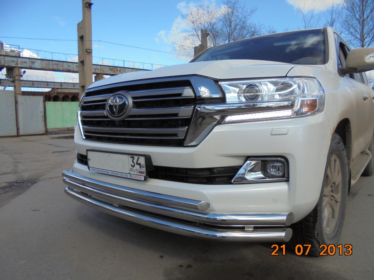Защита переднего бампера тройная для автомобиля TOYOTA Land Cruiser 200    2015, Россия TLC200.15.03-1