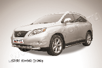 Защита переднего бампера d76+d57 двойная Lexus RX-350 (2008-2012) Black Edition, Slitkoff, арт. LRX35005BE