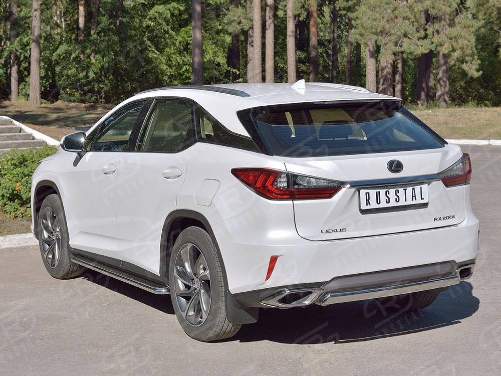 Защита заднего бампера d75х42 для Lexus RX 200t 2015, Slitkoff LRX2Z-002375
