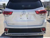 Защита заднего бампера угловая большая двойная для автомобиля TOYOTA Highlander 2017 арт. THL.17.22-1