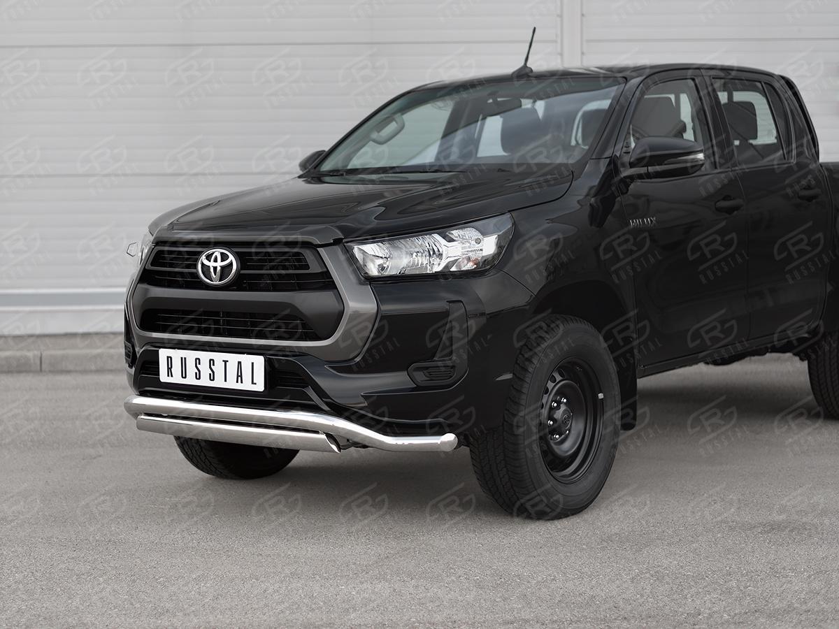 TOYOTA HILUX 2020- Защита переднего бампера d57 волна-d75х42 дуга THZ-003493