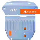 Защита  картера и КПП (2 части) Mitsubishi Eclipse 1999-2006 V-2,4;3,0 , ALFeco, алюминий 4мм, арт. ALF1453al