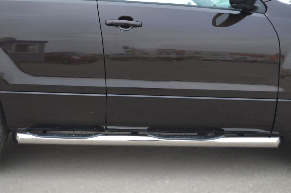 Пороги труба d76 с накладками вариант 1 для Suzuki Grand Vitara 5d 2012, Slitkoff SVT-0010951