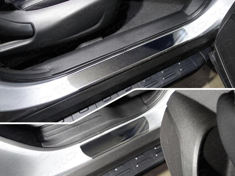 Накладки на пороги (лист зеркальный) 4шт для автомобиля Renault Koleos 2017-