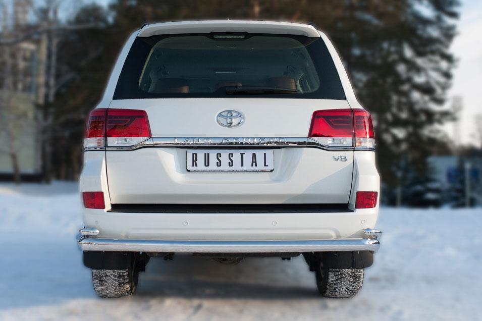 Защита заднего бампера d76/42 уголки для Toyota Land Cruiser 200 2015, Slitkoff TLCZ-002169