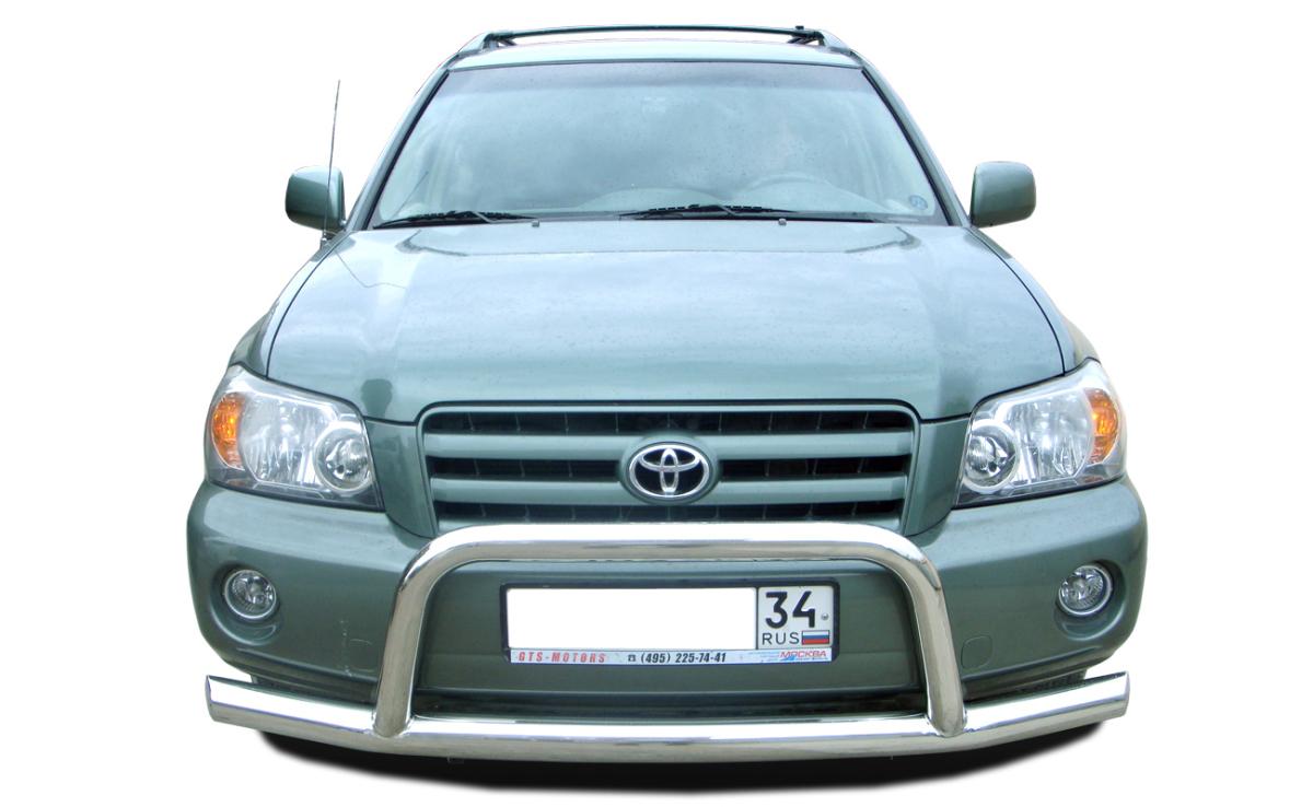 Защита переднего бампера с низкой скобой для автомобиля TOYOTA Highlander  2004, Россия THL.04.78