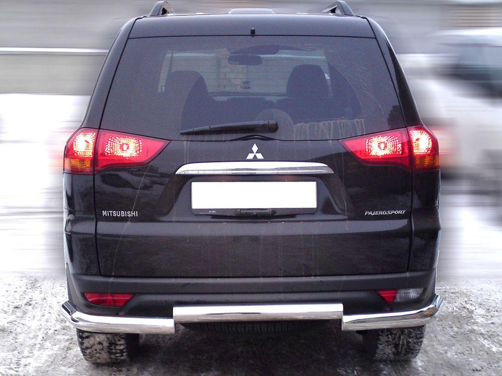 Защита заднего бампера d-76 полноразмерная для Mitsubishi Pajero Sport 2013, Технотек MPS14_3