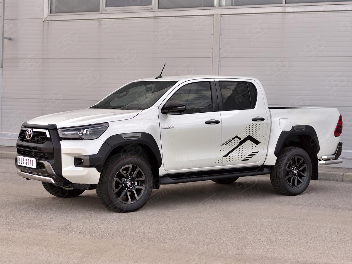 TOYOTA HILUX BLACK ONYX 2020- Защита переднего бампера d75х42 дуга THBOZ-003506