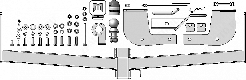Фаркоп Honda Stepwgn 2015-, тип шара E, Motodor, арт.90806-E