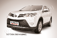 Защита переднего бампера d57+d57 двойная черная Toyota Rav-4 (2012-2015) , Slitkoff, арт. TR413-003B