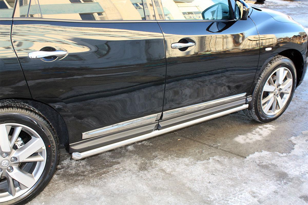 Пороги труба D 60,3 для Nissan Pathfinder(Ниссан Патфайндер), ALFeco арт. NISPATF-14.07