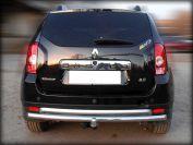 Защита заднего бампера радиусная одинарная d-60 (под фаркоп Baltex) для Renault Duster 4x4, Технотек RD_3