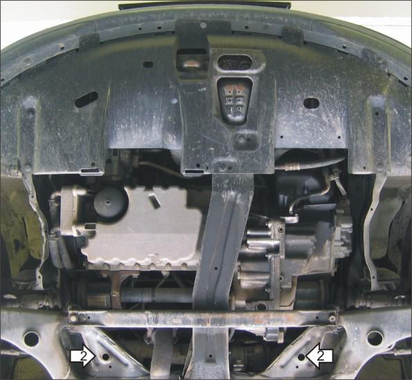 Защита стальная Мотодор (Двигатель, Коробка переключения передач), 2 мм, Сталь для Volvo S40 1995-2003 арт. 02606