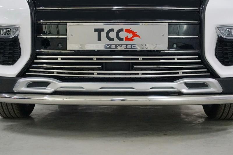Решетка радиатора нижняя 12 мм 2 шт для автомобиля Cheryexeed TXL 2020- TCC Тюнинг арт. CHEREXETXL20-13