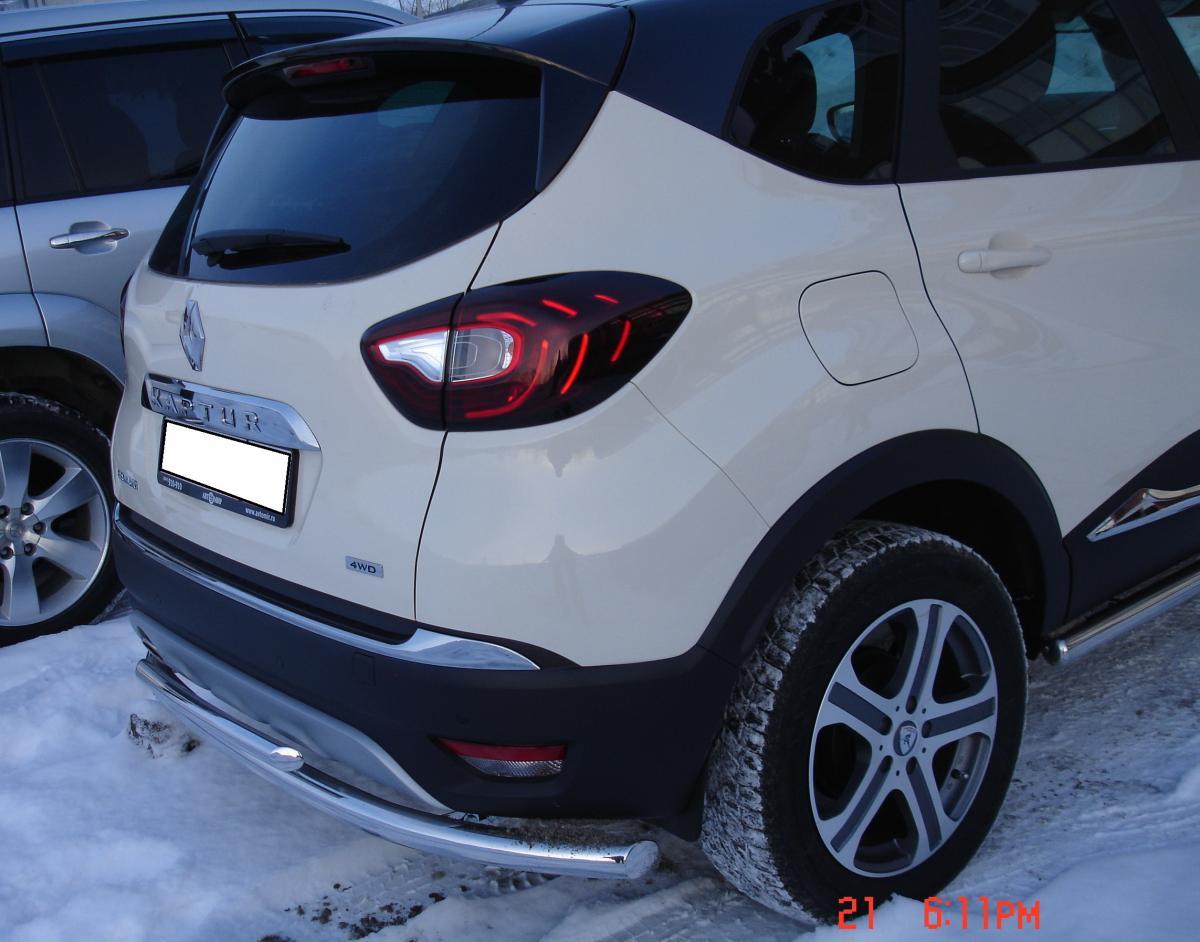 Защита заднего бампера  для автомобиля RENAULT Kaptur 2017, Россия RK.17.16
