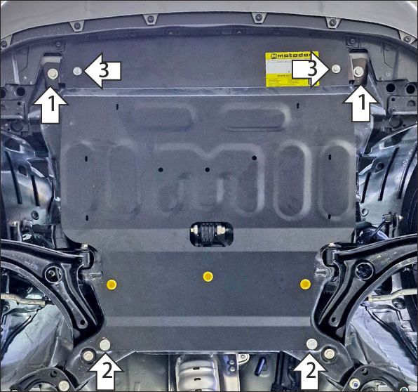 Защита стальная Мотодор (Двигатель, Коробка переключения передач), 2 мм,  Honda Fit  2022- арт. 70814