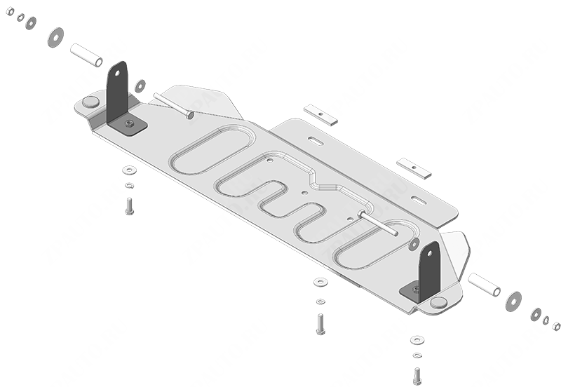 Защита алюминиевая Мотодор (Раздаточная коробка), 5 мм,  Dodge Ram 1500  2024- арт. 32918