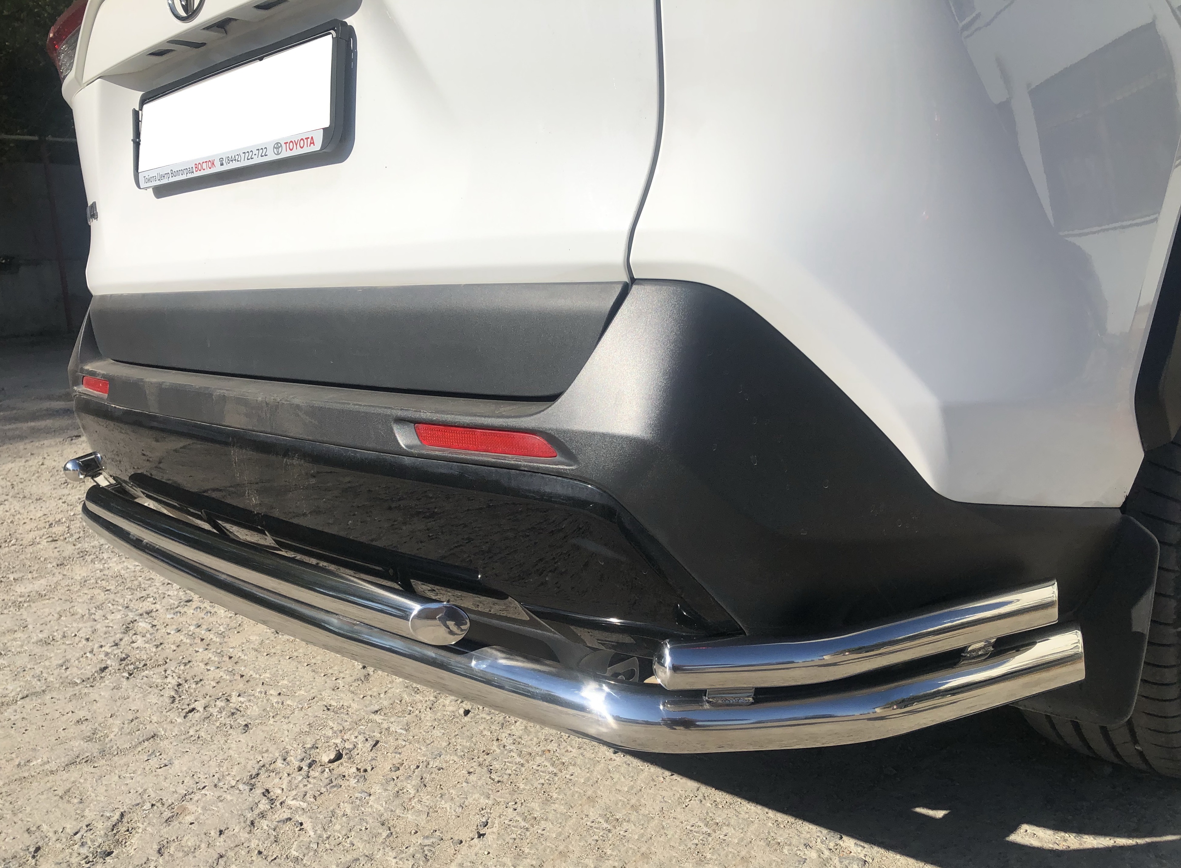 Защита заднего бампера угловая большая для автомобиля TOYOTA RAV4 2019 арт. TRAV.19.21-2